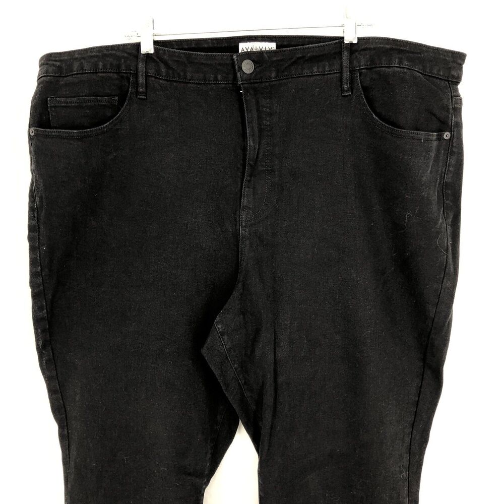 Ava & Viv Lot Of 2 Jeans Black High Rise Ankle Bootcut 26” Gray HR Skinny 28” 26